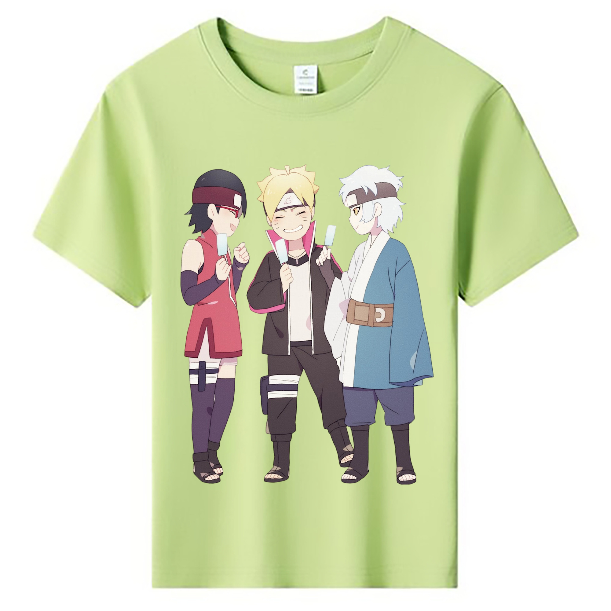 （画像用） NARUTO -ナルト- うちは サラダ Uchiha Sarada 綿100％キッズTシャツ（フロントプリント）